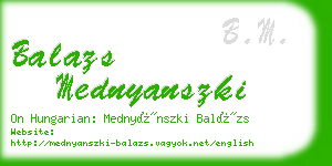 balazs mednyanszki business card